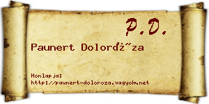 Paunert Doloróza névjegykártya